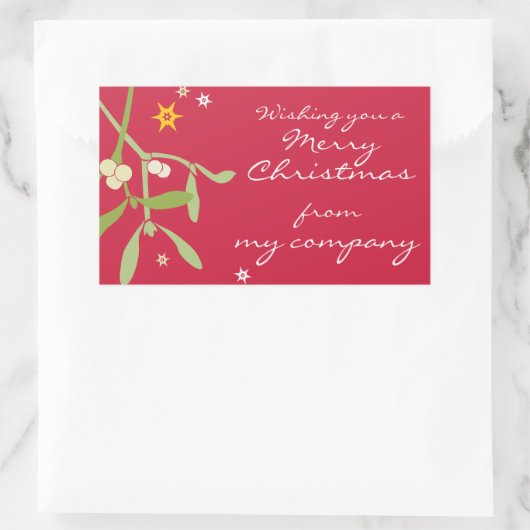 メリークリスマスのビジネスギフトラベル 長方形シール (バッグ)