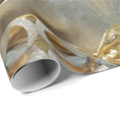 メリークリスマスのフェイクな金ゴールドホイルの原稿のエレガントな上品 ラッピングペーパー (ロールコーナー)