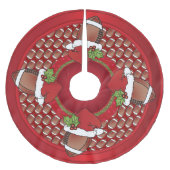 メリークリスマスのフットボールの恋人 ブラッシュドポリエステルツリースカート (正面)