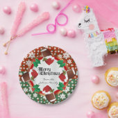メリークリスマスのフットボールの恋人 ペーパープレート (パーティー)