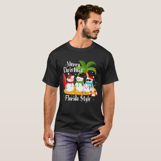 メリークリスマスのフロリダのスタイルのTシャツ Tシャツ (正面フル)