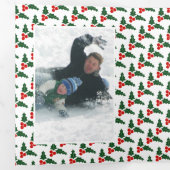 メリークリスマスのベリーとコラージュ 三つ折りクリスマスカード (内部最初)