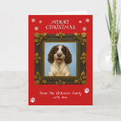 メリークリスマスのペットの写真赤 シーズンカード (正面)