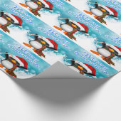 メリークリスマスのペンギンの包装紙 ラッピングペーパー (角)