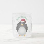 メリークリスマスのペンギンの透明な背景 フロストグラスマグカップ (中央)