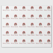 メリークリスマスのボストンテリア犬の包装紙 ラッピングペーパー (フラット)