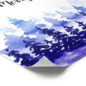 メリークリスマスのポスター。青い冬の風景。 ポスター (角)