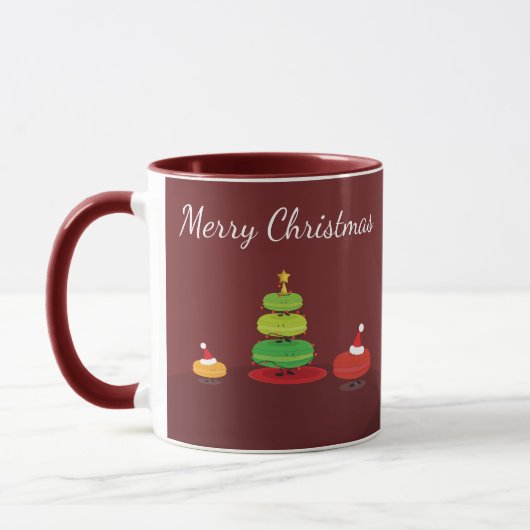 メリークリスマスのマカロン|のマグ マグカップ (左)