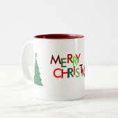メリークリスマスのマグ ツートーンマグカップ (正面左)