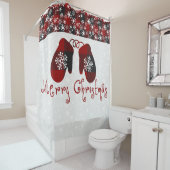 メリークリスマスのミッテンスのシャワーカーテン シャワーカーテン (インサイチュ)