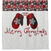 メリークリスマスのミッテンスのシャワーカーテン シャワーカーテン (正面)