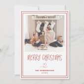 メリークリスマスのミニマリストのクリスマスカード 招待状 (正面)