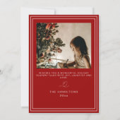 メリークリスマスのミニマリストのクリスマスカード 招待状 (裏面)