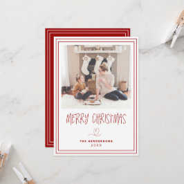 メリークリスマスのミニマリストのクリスマスカード 招待状