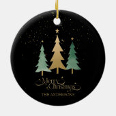 メリークリスマスのミニマリスト松木黒 セラミックオーナメント (裏面)