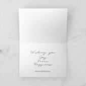 メリークリスマスのミニマリスト白黒 シーズンカード (内部)