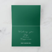 メリークリスマスのミニマリスト緑と白 シーズンカード (内部)