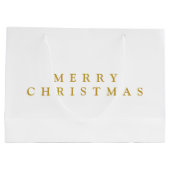 メリークリスマスのミニマリスト黄金色 ラージペーパーバッグ (裏面)
