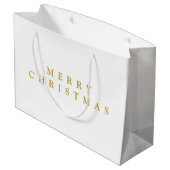 メリークリスマスのミニマリスト黄金色 ラージペーパーバッグ (裏面アングル)