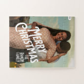 メリークリスマスのミニマルモダンリスト ジグソーパズル (横)