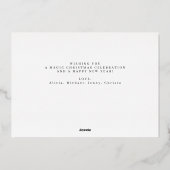 メリークリスマスのミニマル金ゴールドの雪片の写真 箔シーズンカード (裏面)