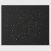 メリークリスマスのミニ金ゴールドスター模様(ブラック) ラッピングペーパー (フラット)