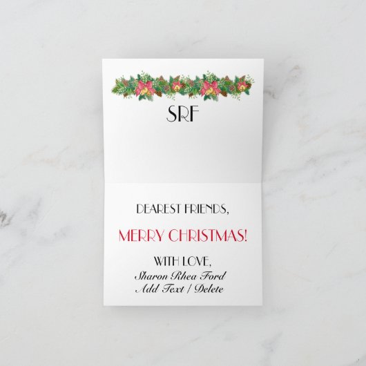 メリークリスマスのメッセージカード シーズンカード (内部)