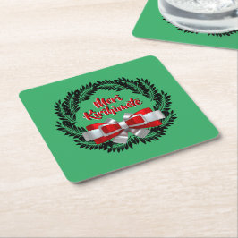 メリークリスマスのメリーキリヒメテマオリ スクエアペーパーコースター