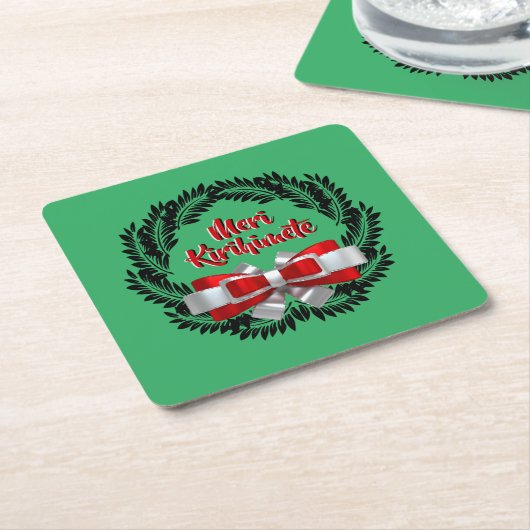 メリークリスマスのメリーキリヒメテマオリ スクエアペーパーコースター (アングル)