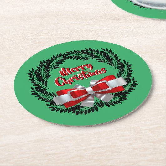 メリークリスマスのメリーキリヒメテマオリ ラウンドペーパーコースター (アングル)