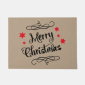 メリークリスマスのモダンのタイポグラフィ ドアマット (正面)