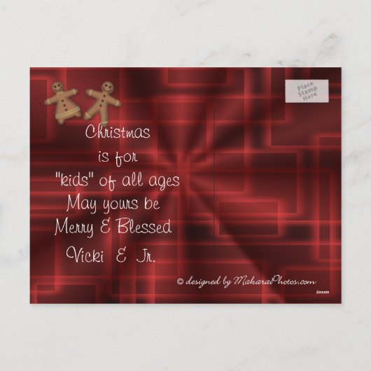 メリークリスマスのヤギの郵便はがきはカスタマイズ シーズンポストカード (裏面)