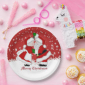 メリークリスマスのヤドリギのサンタの紙皿 ペーパープレート (パーティー)
