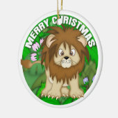 メリークリスマスのライオン セラミックオーナメント (左)