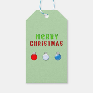 メリークリスマスのライトグリーン ギフトタグ