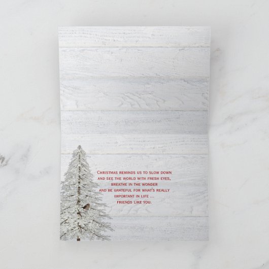 メリークリスマスのランバージャックと（鳥）ショウジョウコウカンチョウ カード (内部)