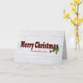 メリークリスマスのランバージャックは鳥と一緒に格子状に羽織った カード (黄色い花)