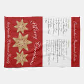 メリークリスマスのレシピの赤 キッチンタオル (横)