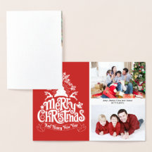 メリークリスマスのレタリングのタイポグラフィの家族写真