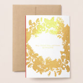 メリークリスマスのレタリングのタイポグラフィの家族写真 箔カード (裏面封筒付き)