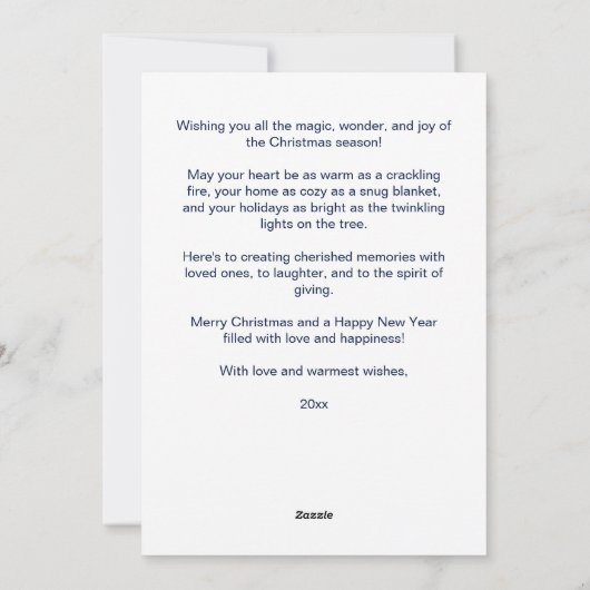 メリークリスマスのレトロなミッドセンチュリーボーシンプルブル シーズンカード (裏面)