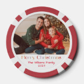 メリークリスマスのレトロな書道休暇の写真 ポーカーチップ (裏面)