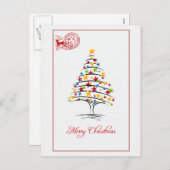 メリークリスマスのレトロの郵便はがき シーズンポストカード (正面/裏面)