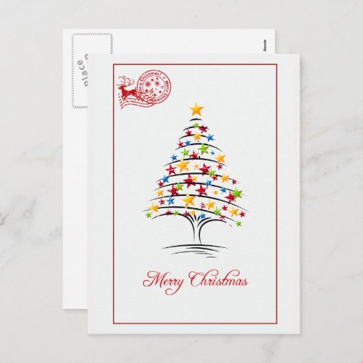 メリークリスマスのレトロの郵便はがき シーズンポストカード (正面/裏面)