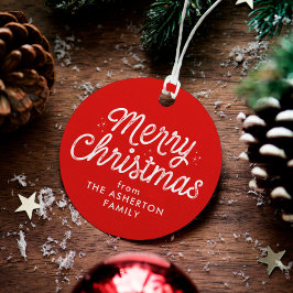 メリークリスマスのレトロスクリプト赤い休日 フェイバータグ