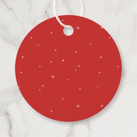 メリークリスマスのレトロスクリプト赤い休日 フェイバータグ (裏面)