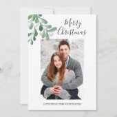 メリークリスマスのロマンチックな写真 シーズンカード (正面)