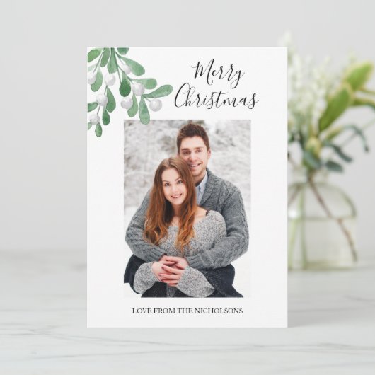 メリークリスマスのロマンチックな写真 シーズンカード (スタンド正面)