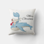 メリークリスマスの人魚とクジラ クッション (裏面)