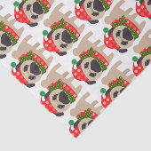 メリークリスマスの休日のパグ犬 薄葉紙 (詳細)